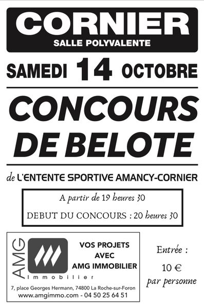 Concours de belote de l'Entente Sportive d'Amancy--Cornier